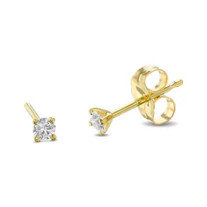 14K Gold Diamond Stud Earrings 1 Carat